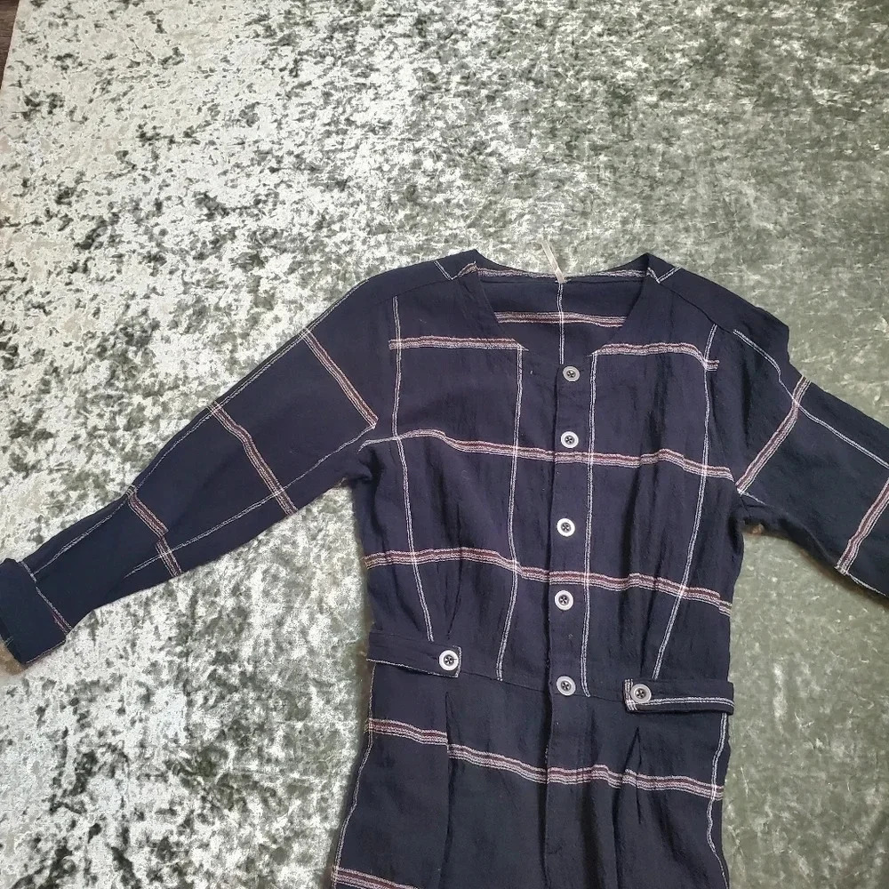 Free People Keep It In Check Plaid Jumpsuit - Picture 5 of 8